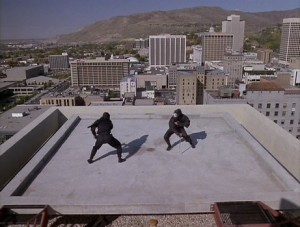 Climactic roof-top fight!